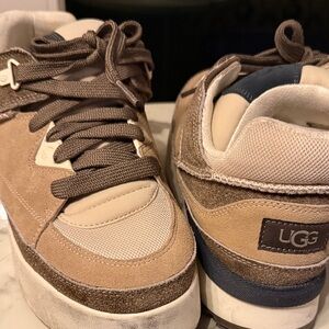 UGG Two-Tone Tan and Navy Suede Sneakers